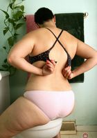 Cora is in the bathroom showing fur, Cora (cor034) ATK Natural & Hairy: Cora (Cora is in the bathroom showing fur)